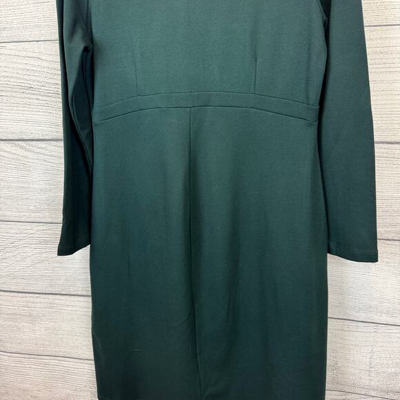 Isabella Oliver Maternity Dark Green Long Sleeve Knee Length Dress Size 10 - Picture 7 of 9